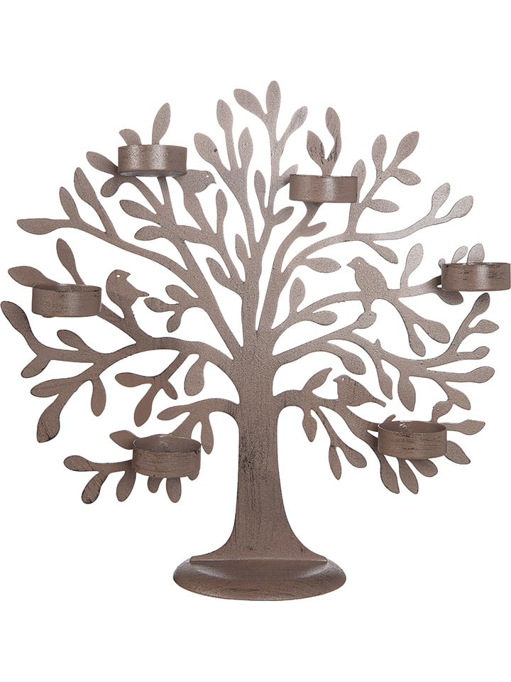 GILDE Świecznik w kolorze brązowym - 31 x 30 x 10,5 cm rozmiar: onesize