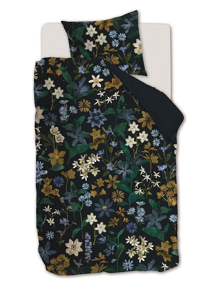 Beddinghouse Komplet pościeli satynowej "Eve" w kolorze granatowo-zielonym rozmiar: 240x200/220 cm