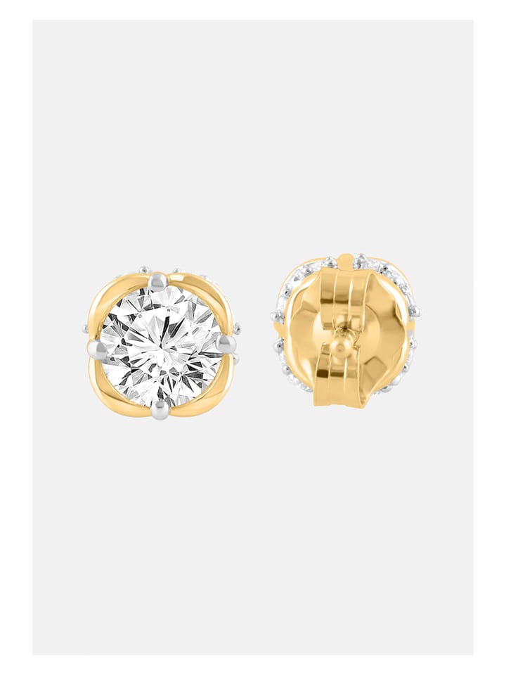 Diamonds lab grown Złote kolczyki-wkrętki z diamentami rozmiar: onesize