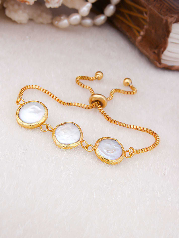 L'Atelier de Gaia Pozłacana bransoletka z elementami ozdobnymi rozmiar: onesize