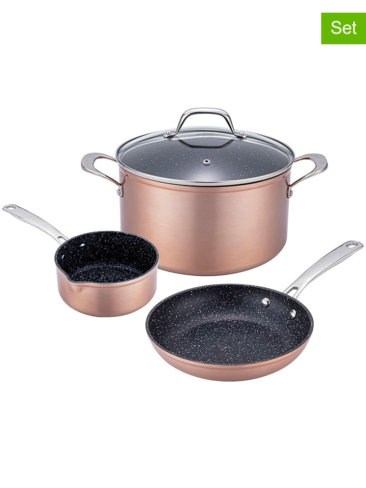 Laguiole 4-częściowy zestaw ''Cuivré Greblon'' w kolorze złotym rozmiar: onesize