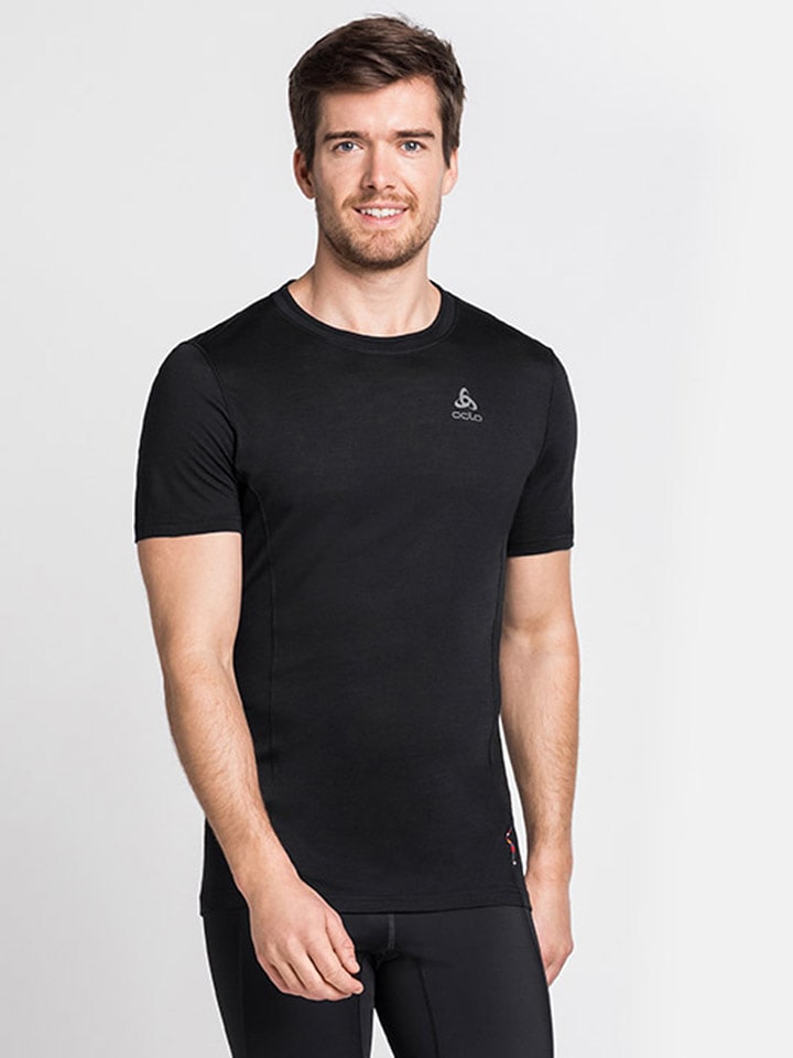 Odlo Podkoszulek funkcyjny "Merino 130" w kolorze czarnym rozmiar: M