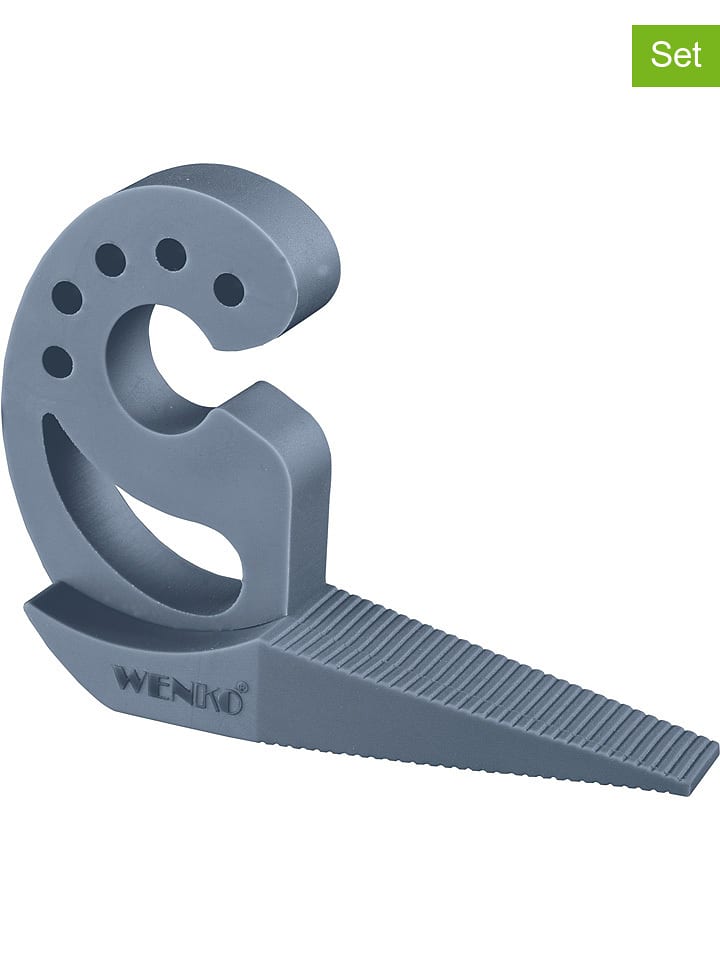 Wenko Blokady (2 szt.) w kolorze niebieskoszarym do drzwi - 12 x 8 x 2,5 cm rozmiar: onesize