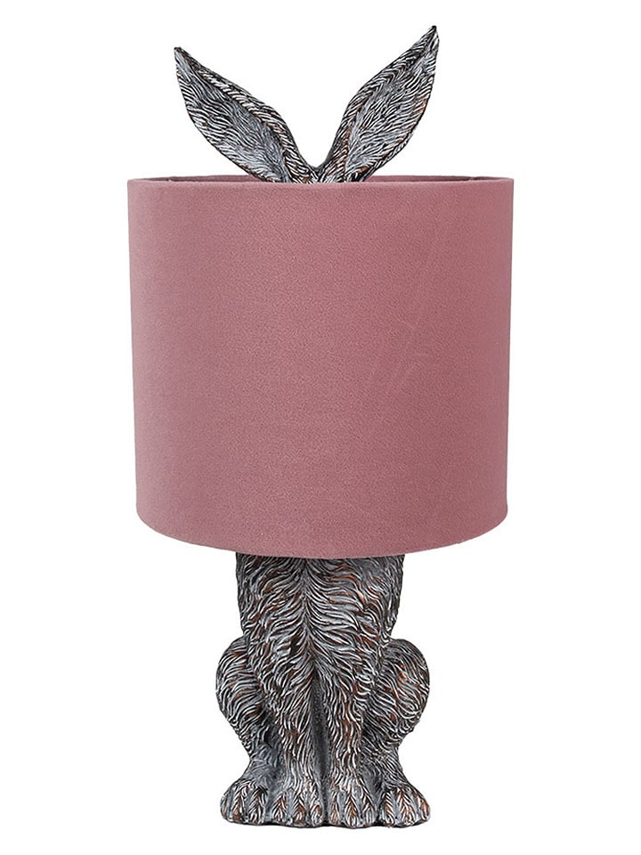 Clayre & Eef Lampa stołowa w kolorze jasnoróżowo-brązowym - wys. 43 x Ø 20 cm rozmiar: onesize