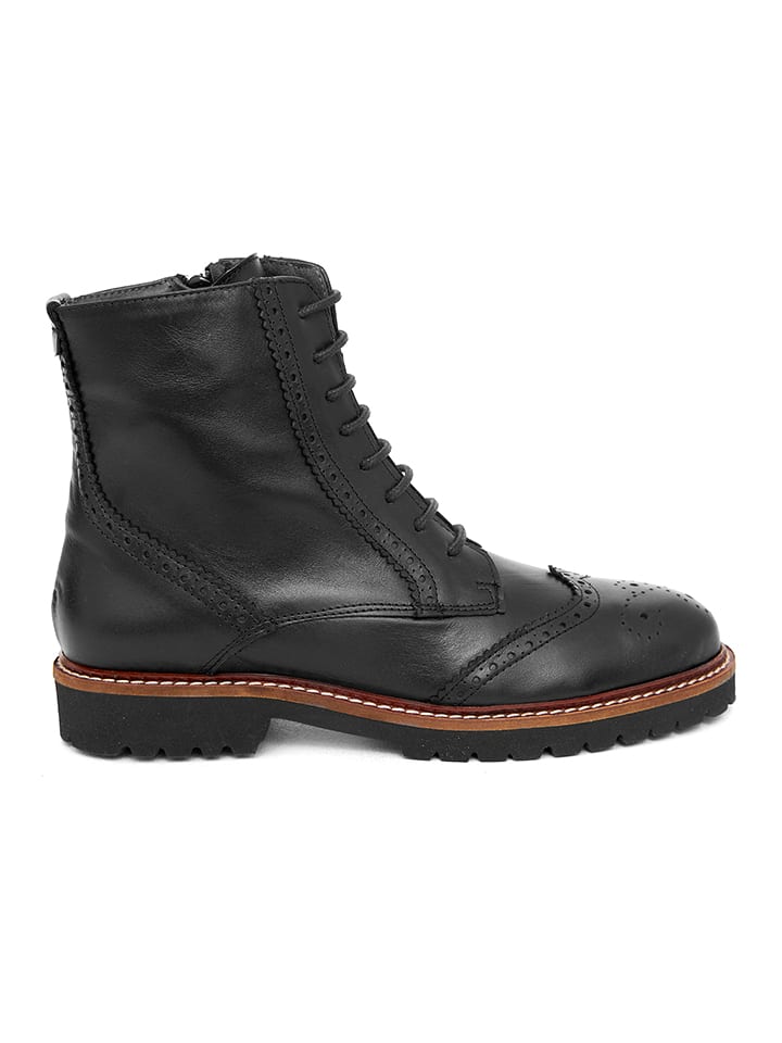 Abril Flowers Skórzane botki w kolorze czarnym rozmiar: 36