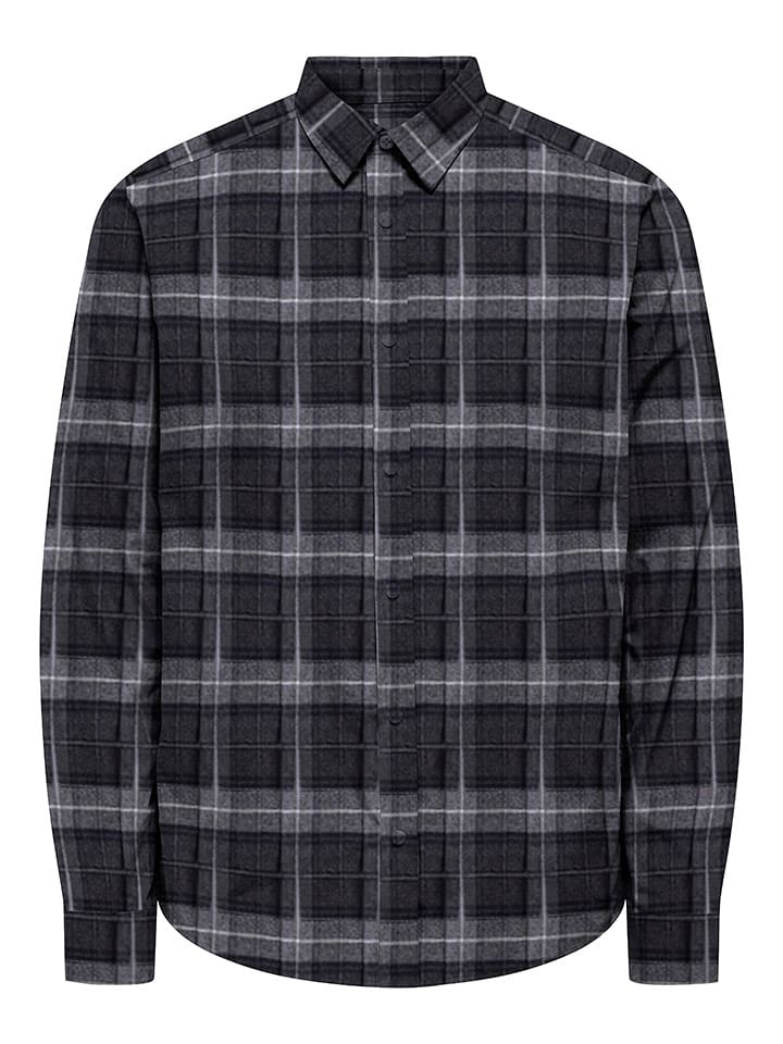 ONLY & SONS Koszula "Skim" w kolorze antracytowo-szarym rozmiar: L