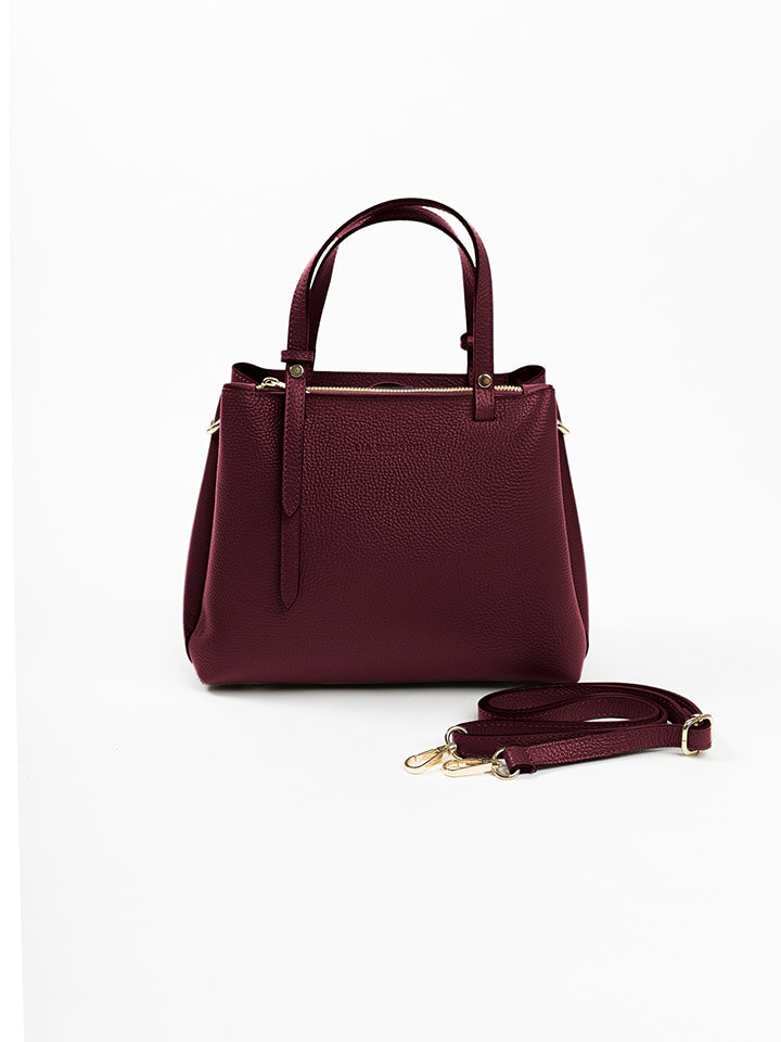 Lia Biassoni Skórzana torebka "Bardine" w kolorze bordowym - 28 x 21 x 15 cm rozmiar: onesize