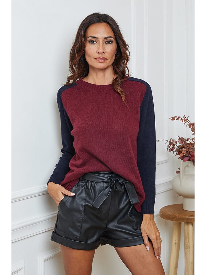 So Cachemire Sweter "Kaleis" w kolorze granatowo-bordowym rozmiar: XL