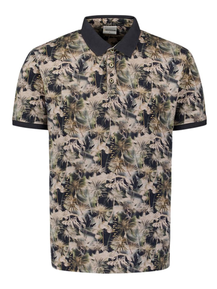 No Excess Koszulka polo w kolorze czarno-beżowym rozmiar: XL