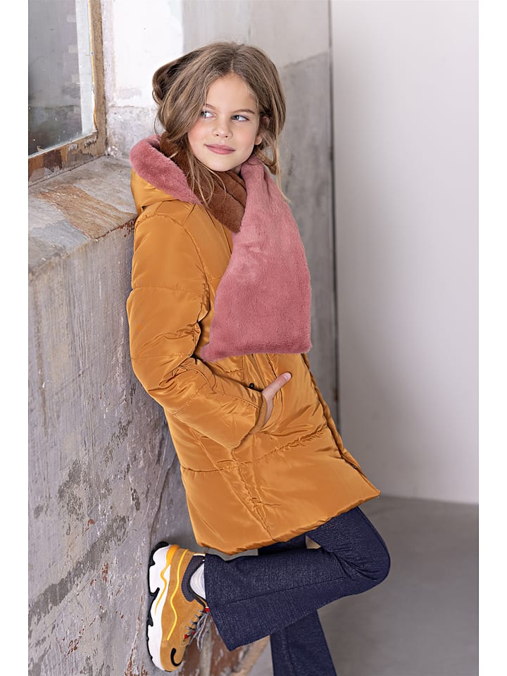 NONO Szal "NoNo Ruffy" w kolorze jasnobrązowo-jasnoróżowym rozmiar: onesize