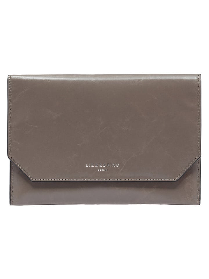 Liebeskind Berlin Skórzany portfel "Pouch M" w kolorze szarobrązowym - 23 x 16 x 1 cm rozmiar: onesize