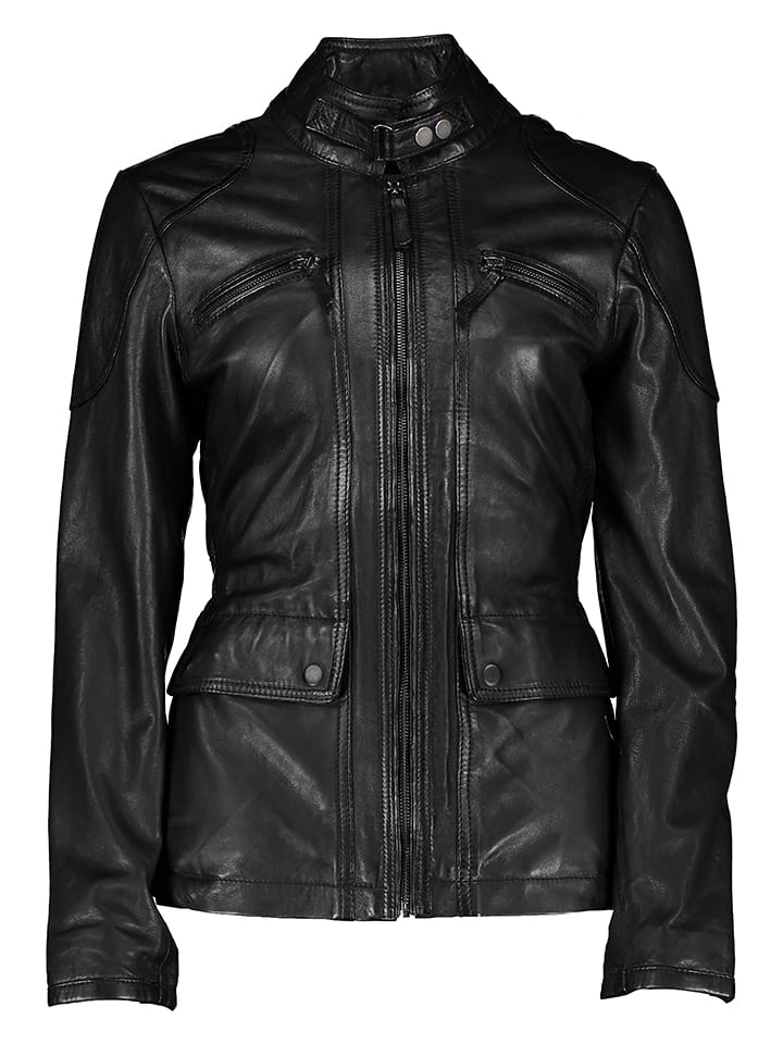 7eleven Skórzana kurtka "Kani" w kolorze czarnym rozmiar: 44