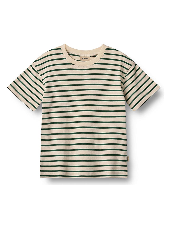 Wheat Koszulka "Fabian" w kolorze beżowo-zielonym rozmiar: 104