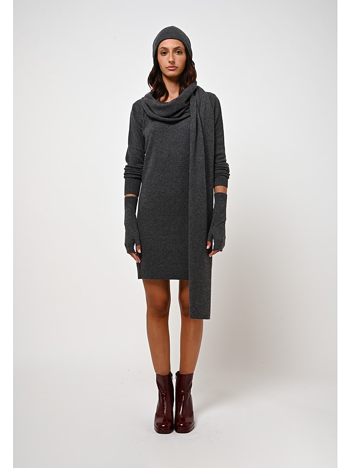 AUTHENTIC CASHMERE Kaszmirowy szal "Vaymont" w kolorze antracytowym - 200 x 30 cm rozmiar: onesize