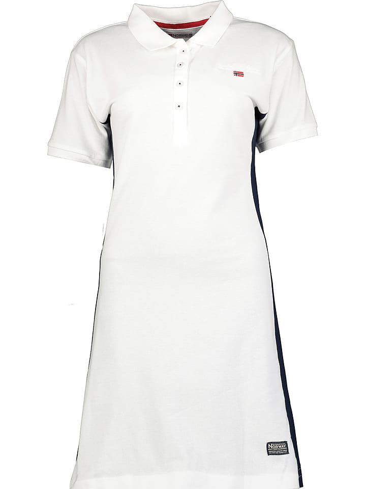 Geographical Norway Sukienka polo "Kolivia" w kolorze białym rozmiar: XL