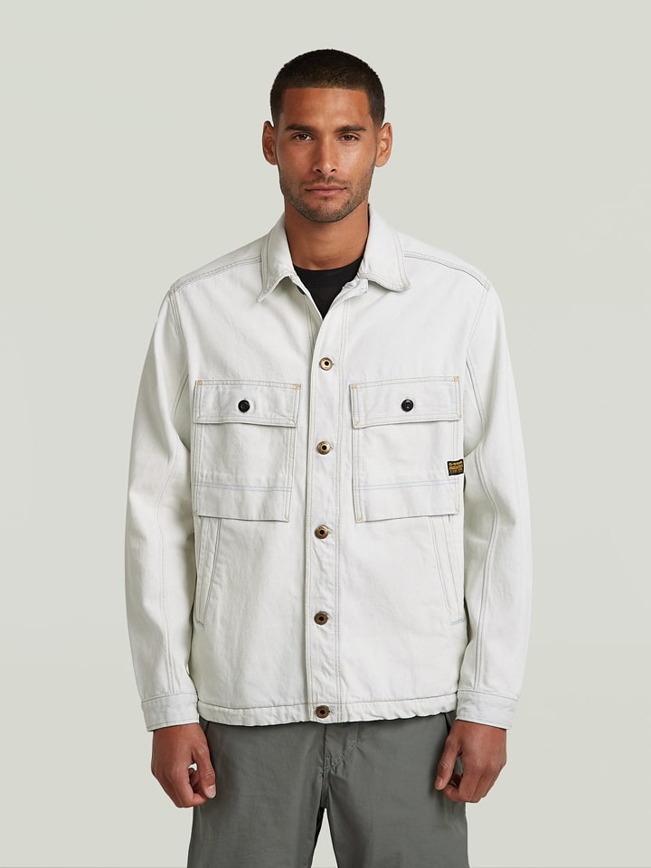 G-Star Kurtka koszulowa w kolorze białym rozmiar: S