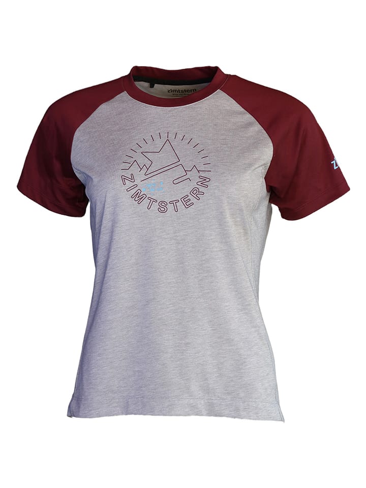 Zimtstern Koszulka kolarska "Pure Flowz" w kolorze szaro-czerwonym rozmiar: S