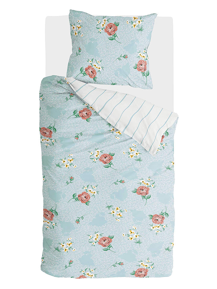 Walra Komplet pościeli "Red Roses" w kolorze błękitnym rozmiar: 140x220 cm