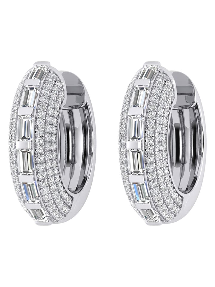 Diamonds lab grown Złote kolczyki-kreole z diamentami rozmiar: onesize