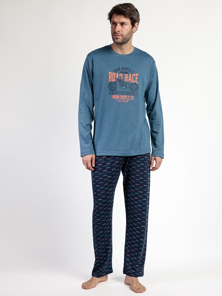 admas Piżama "Road race" w kolorze niebiesko-granatowym rozmiar: L