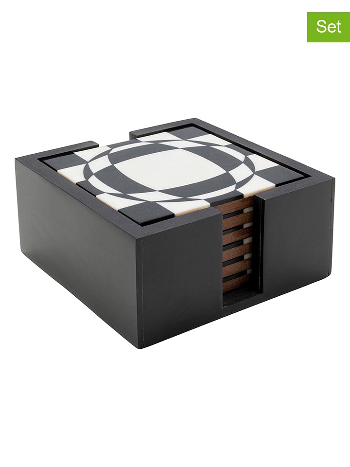 Kare 7-częściowy zestaw "Miracle" w kolorze czarno-białym - 12 x 6 x 12 cm rozmiar: onesize