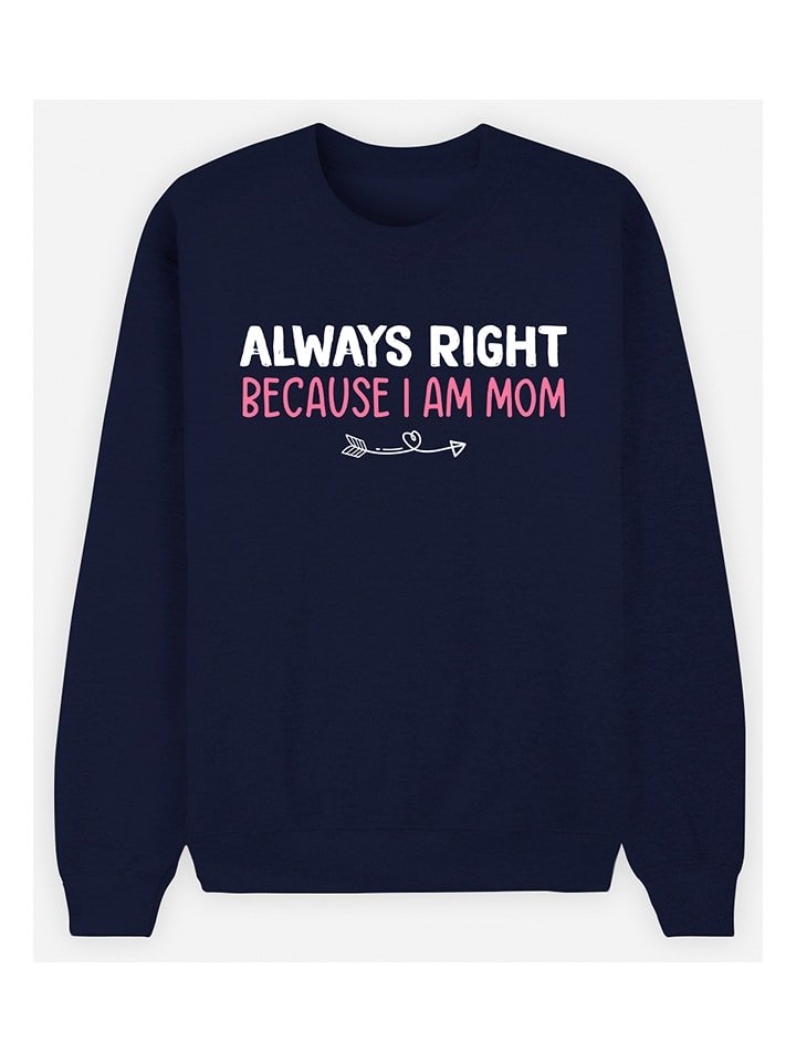 WOOOP Bluza "Always Right Mom" w kolorze granatowym rozmiar: XS