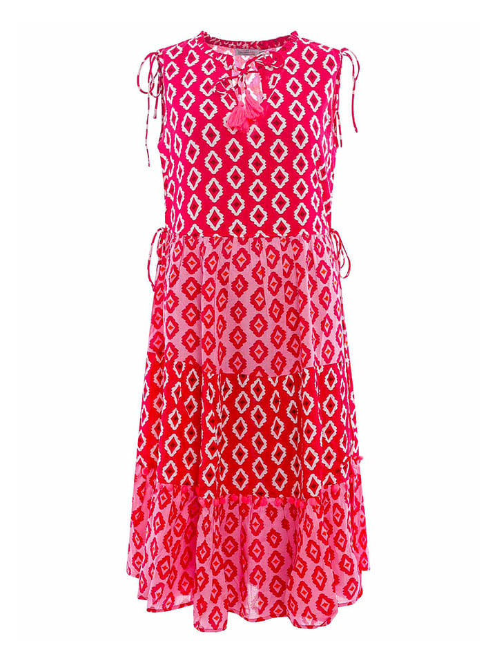 Zwillingsherz Sukienka "Lise" w kolorze czerwono-różowym rozmiar: S/M