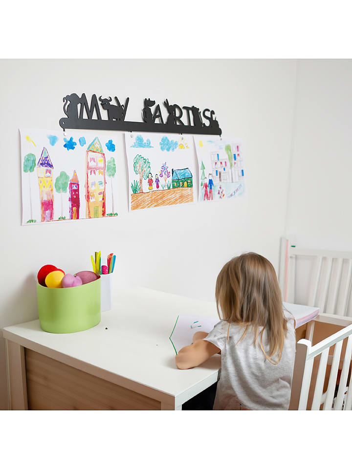 Woody Kids Wieszak w kolorze czarnym na rysunki - szer. 72 cm rozmiar: onesize