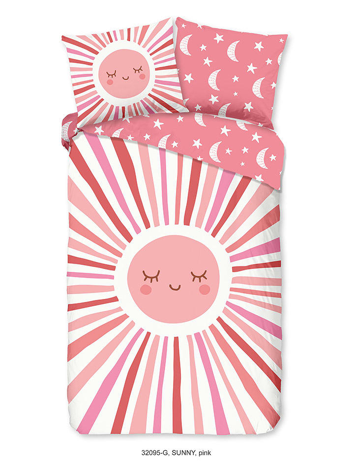 Good Morning Komplet pościeli "Sunny" w kolorze jasnoróżowym rozmiar: 140x200 cm
