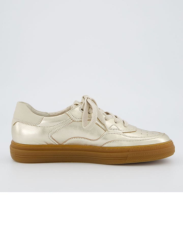 Paul Green Skórzane sneakersy w kolorze złotym rozmiar: 37,5