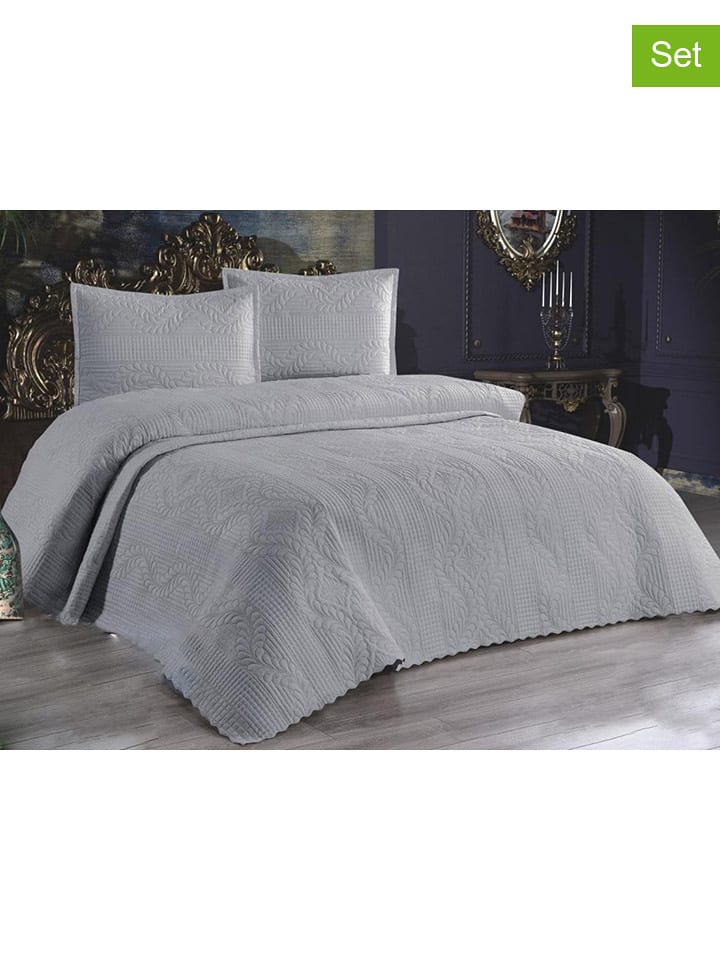 Colourful Cotton 3-częściowy zestaw "Sena" w kolorze szarym rozmiar: 230x250 cm