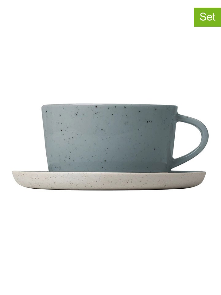 Blomus Filiżanki (2 szt.) "Sablo" w kolorze jasnoszarym do herbaty - 250 ml rozmiar: onesize