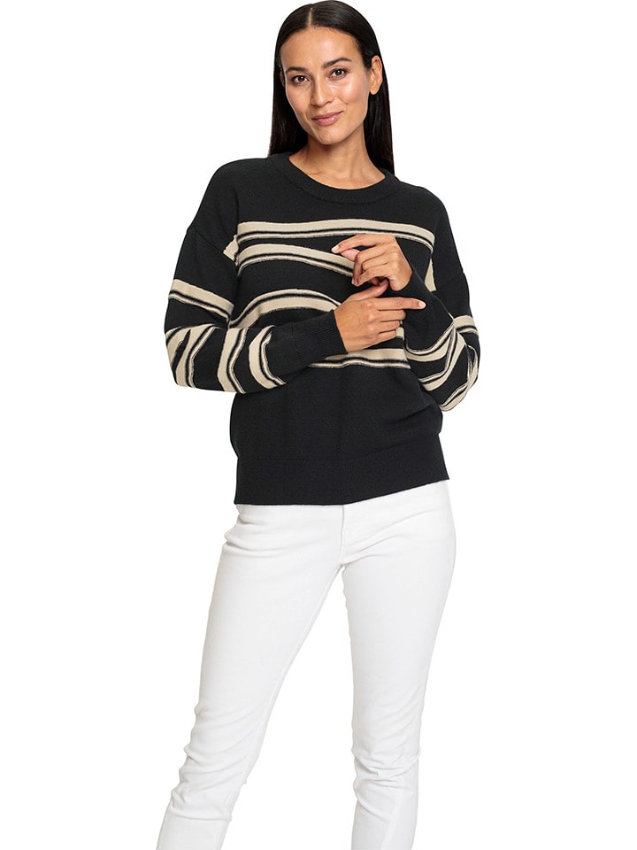 Heine Sweter w kolorze czarno-beżowym rozmiar: 44