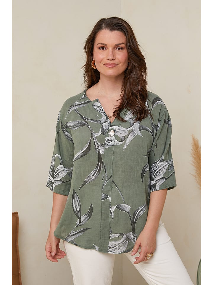 Curvy Lady Bluzka w kolorze khaki rozmiar: 48/50