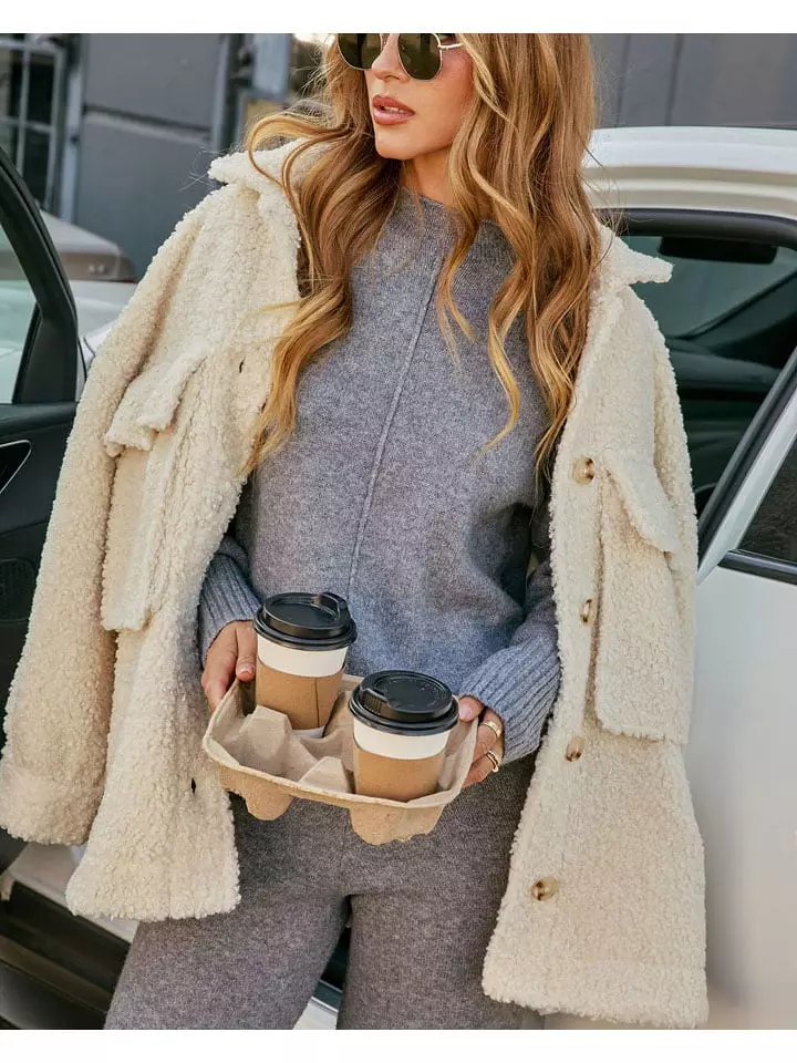 LA Angels Kurtka pluszowa w kolorze kremowym rozmiar: XL