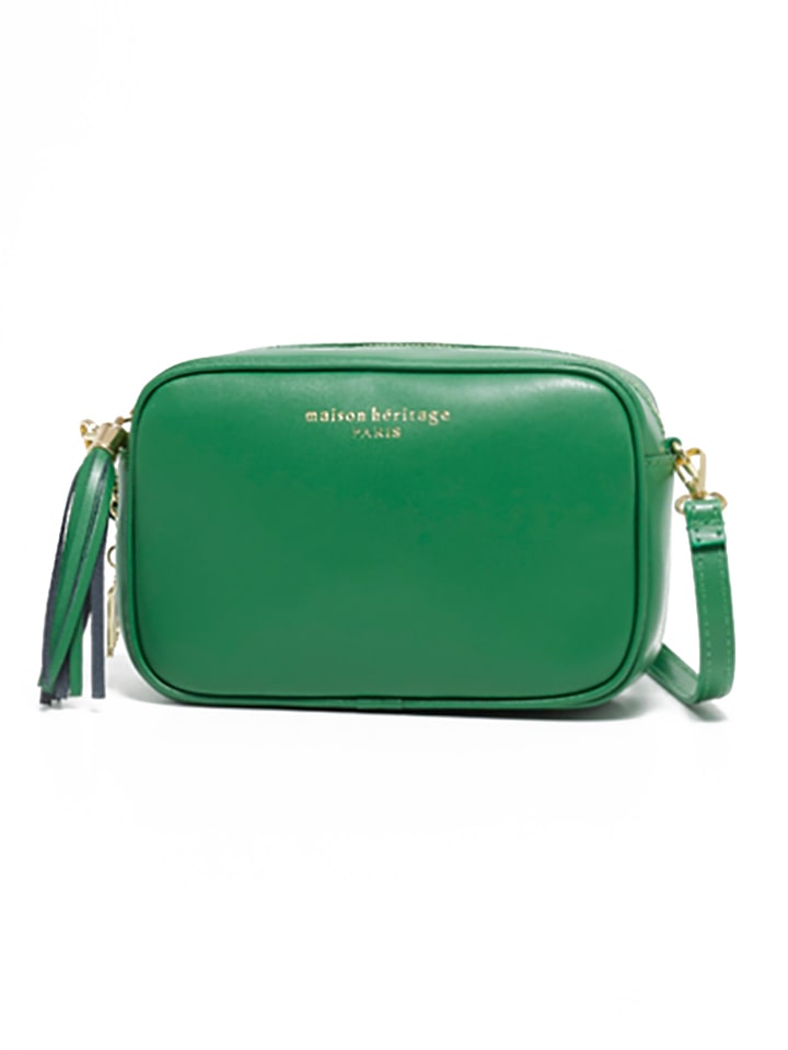 maison héritage PARIS Skórzana torebka "Gaby Box" w kolorze beżowo-zielonym - 28 x 22 x 8 cm rozmiar: onesize