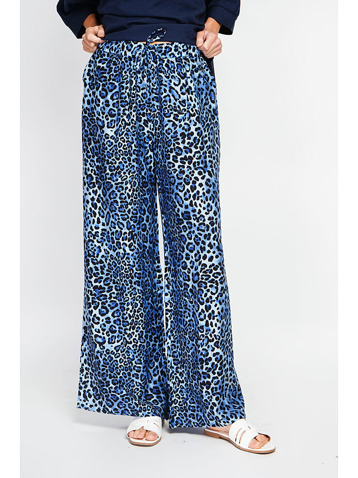 Le Jardin du Lin Spodnie w kolorze czarno-niebieskim rozmiar: 40