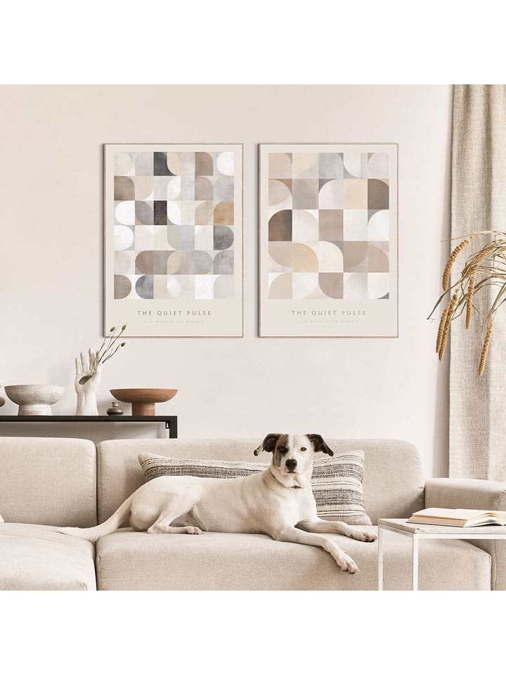 Orangewallz Druki artystyczne (2 szt.) "Quiet Pulse" w ramce rozmiar: 50x70 cm