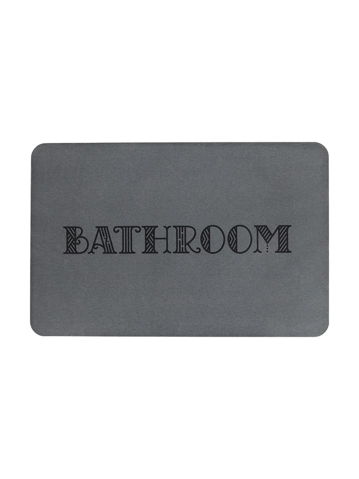 Artsy Dywanik łazienkowy "Bathroom" w kolorze szarym - 60 x 39 cm rozmiar: onesize