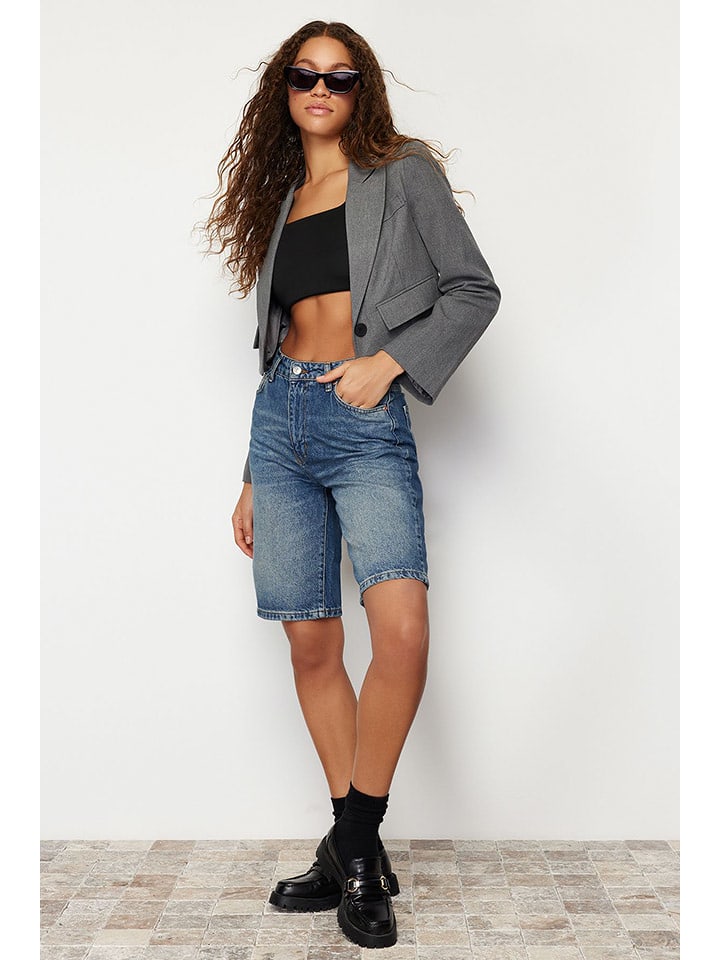 trendyol Bermudy dżinsowe w kolorze niebieskim rozmiar: 42