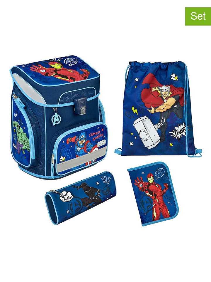 SCOOLI 5-częściowy zestaw "EasyFit Avengers" w kolorze niebieskim - 36,5 x 33 x 29 cm rozmiar: onesize