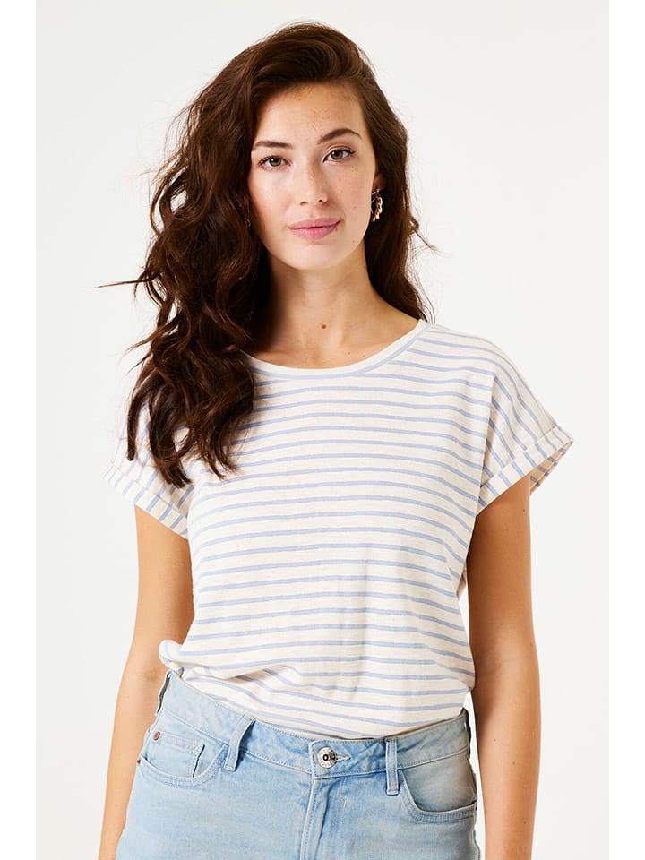 Garcia Koszulka w kolorze biało-błękitnym rozmiar: M