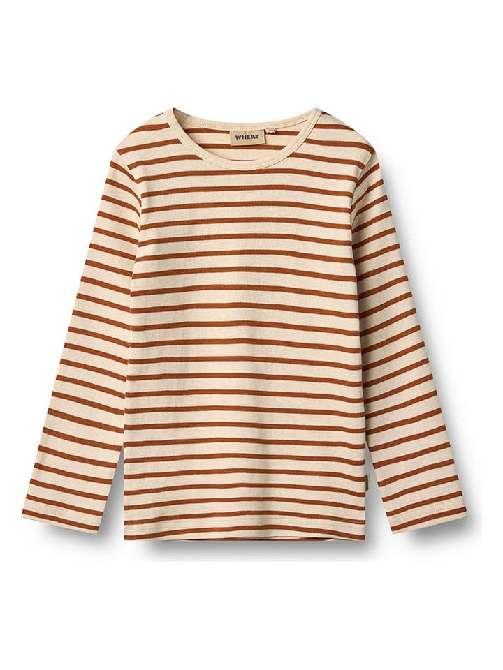 Wheat Koszulka "Stig" w kolorze beżowo-jasnobrązowym rozmiar: 104