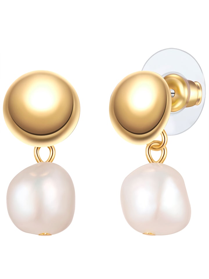 Yokoamii Pozłacane kolczyki-wkrętki z perłami rozmiar: onesize