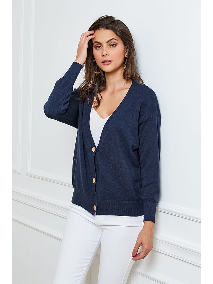 Joséfine Kardigan "Gino" w kolorze granatowym rozmiar: XL