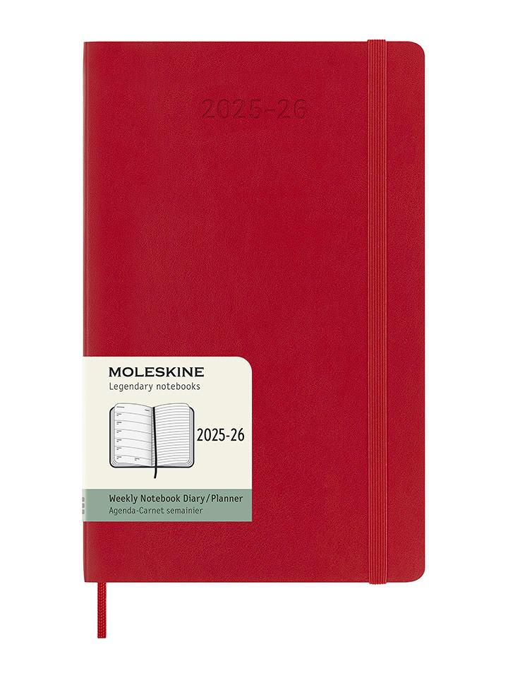 Moleskine Planer tygodniowy "2025-26" w kolorze czerwonym - 21 x 13 cm rozmiar: onesize