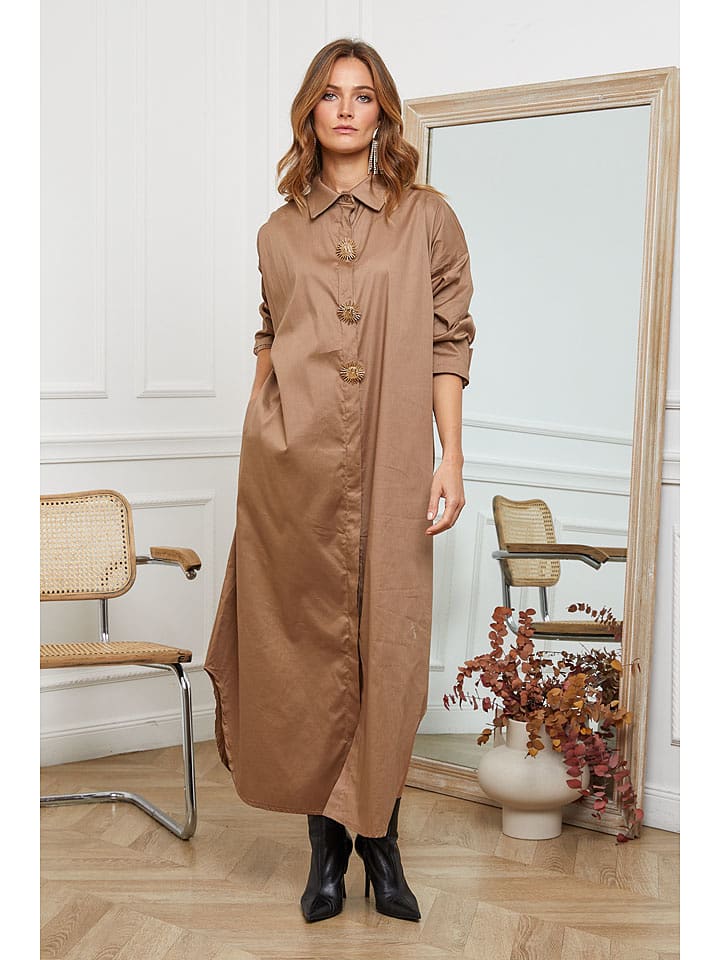 Joséfine Sukienka "Mateo" w kolorze beżowym rozmiar: XL