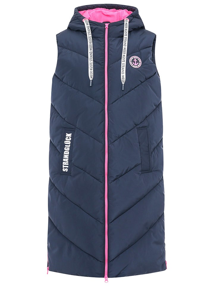 Zwillingsherz Kamizelka pikowana w kolorze granatowo-różowym rozmiar: XL