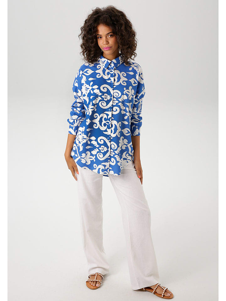 Aniston Bluzka w kolorze niebiesko-białym rozmiar: 40