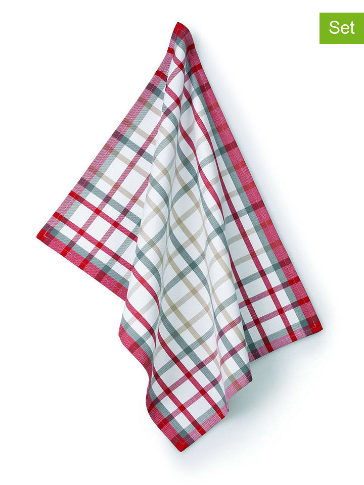 Kela Ścierka kuchenna (2 szt.) w kolorze białym ze wzorem - (D)70 x (S)50 cm rozmiar: onesize